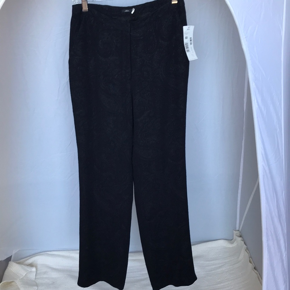 Wide leg lightweight dress pants with subtle print